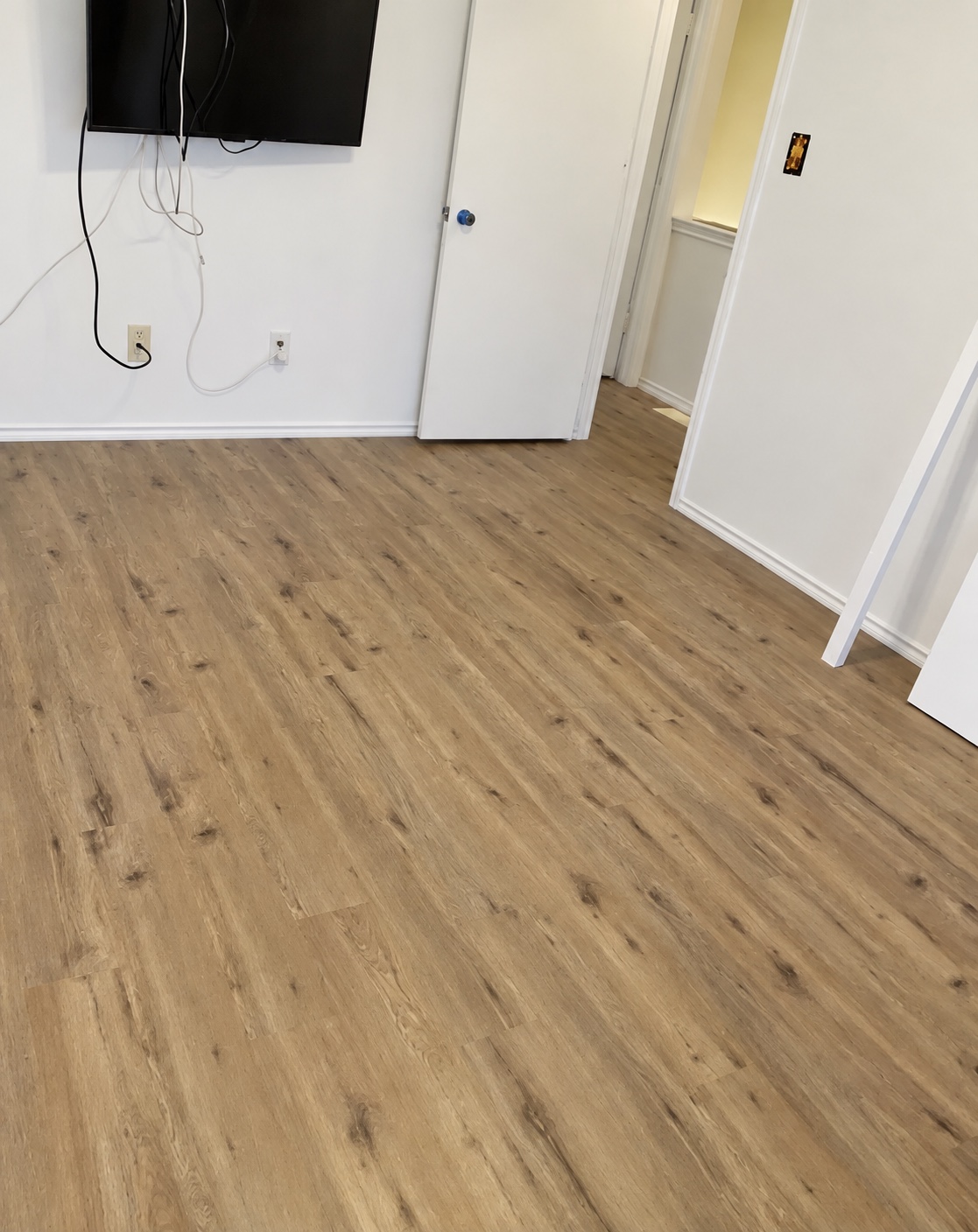 Completed wood-look flooring