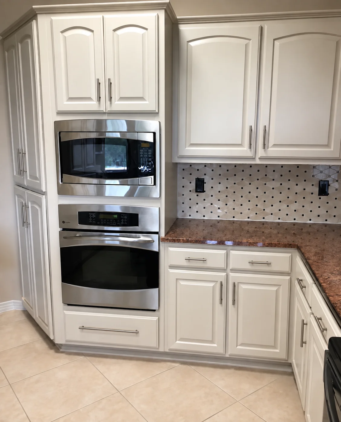 Finished kitchen cabinetry and hardware